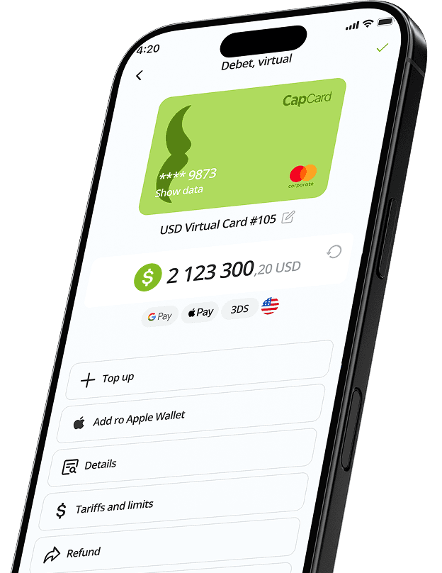 Iphone with virtual card
